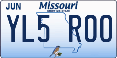 MO license plate YL5R0O
