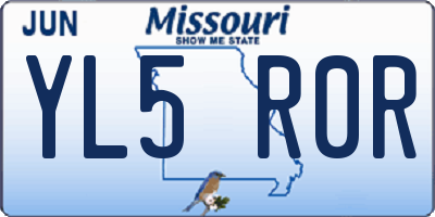 MO license plate YL5R0R