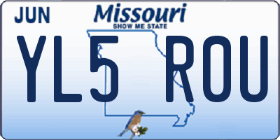 MO license plate YL5R0U
