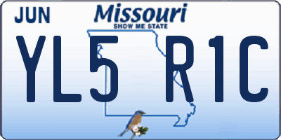 MO license plate YL5R1C