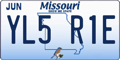 MO license plate YL5R1E