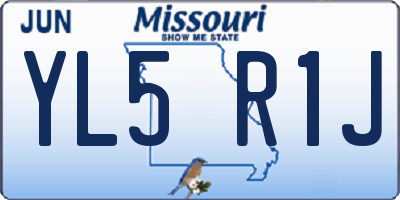 MO license plate YL5R1J