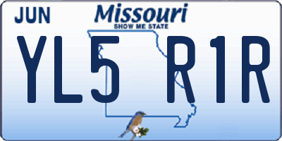 MO license plate YL5R1R