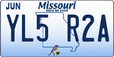 MO license plate YL5R2A