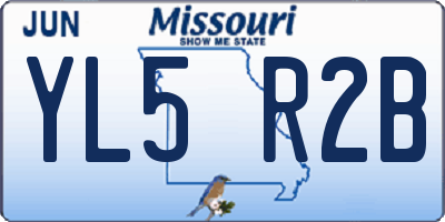MO license plate YL5R2B
