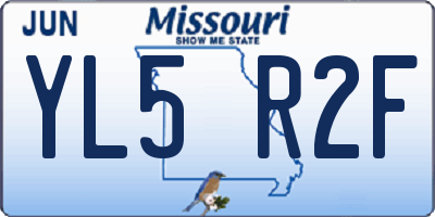 MO license plate YL5R2F