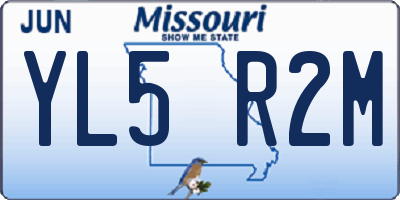MO license plate YL5R2M