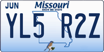 MO license plate YL5R2Z