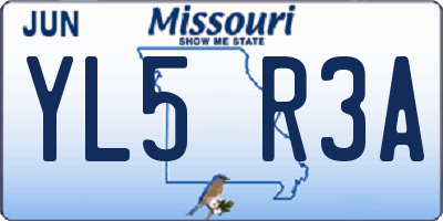MO license plate YL5R3A
