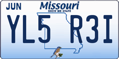 MO license plate YL5R3I