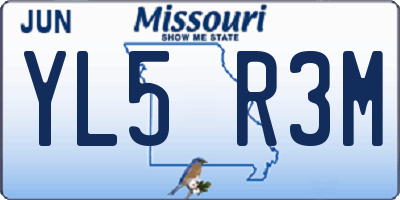 MO license plate YL5R3M