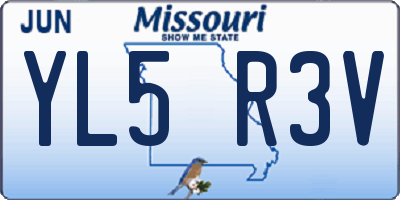 MO license plate YL5R3V