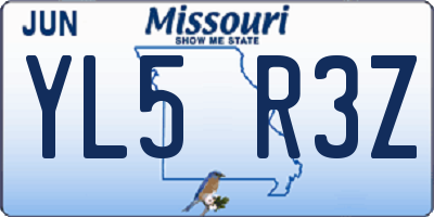 MO license plate YL5R3Z
