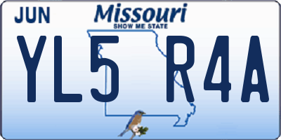 MO license plate YL5R4A