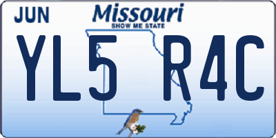MO license plate YL5R4C
