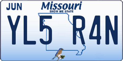 MO license plate YL5R4N