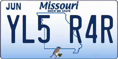 MO license plate YL5R4R