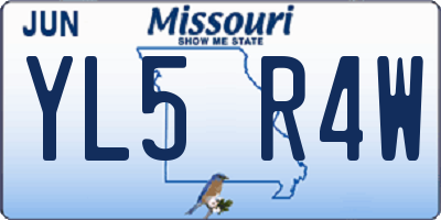 MO license plate YL5R4W