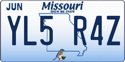 MO license plate YL5R4Z
