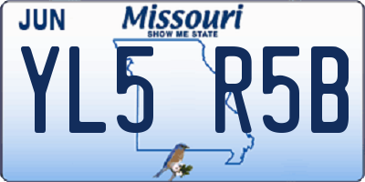 MO license plate YL5R5B