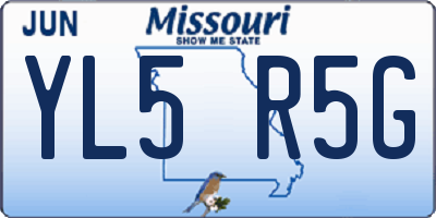 MO license plate YL5R5G