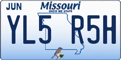 MO license plate YL5R5H