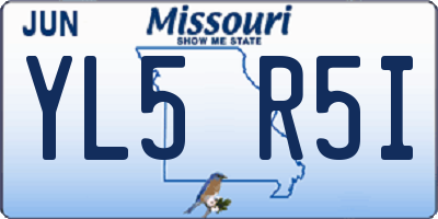 MO license plate YL5R5I