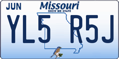 MO license plate YL5R5J