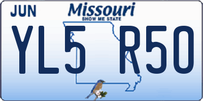 MO license plate YL5R5O