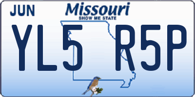 MO license plate YL5R5P