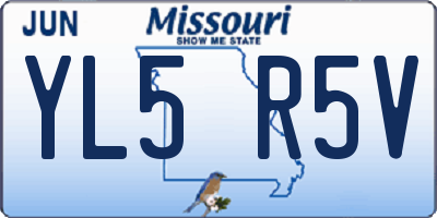 MO license plate YL5R5V