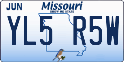 MO license plate YL5R5W