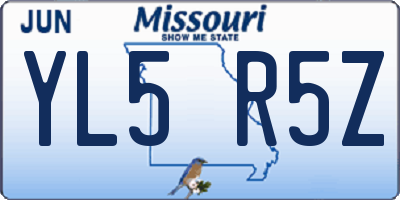 MO license plate YL5R5Z