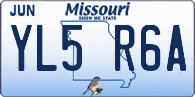MO license plate YL5R6A