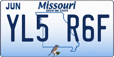 MO license plate YL5R6F