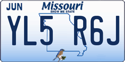 MO license plate YL5R6J