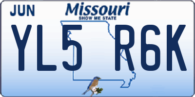 MO license plate YL5R6K