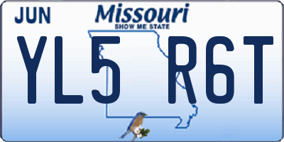 MO license plate YL5R6T