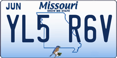 MO license plate YL5R6V