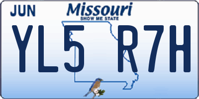 MO license plate YL5R7H