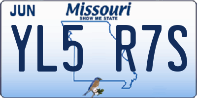 MO license plate YL5R7S