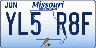 MO license plate YL5R8F