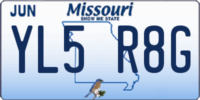 MO license plate YL5R8G