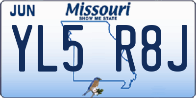 MO license plate YL5R8J