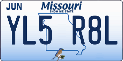 MO license plate YL5R8L