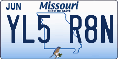 MO license plate YL5R8N