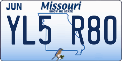 MO license plate YL5R8O