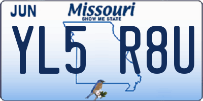 MO license plate YL5R8U