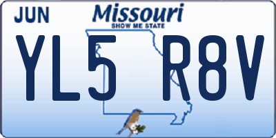 MO license plate YL5R8V