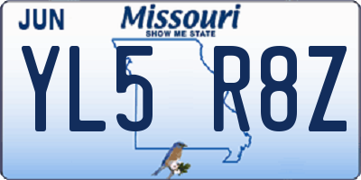 MO license plate YL5R8Z